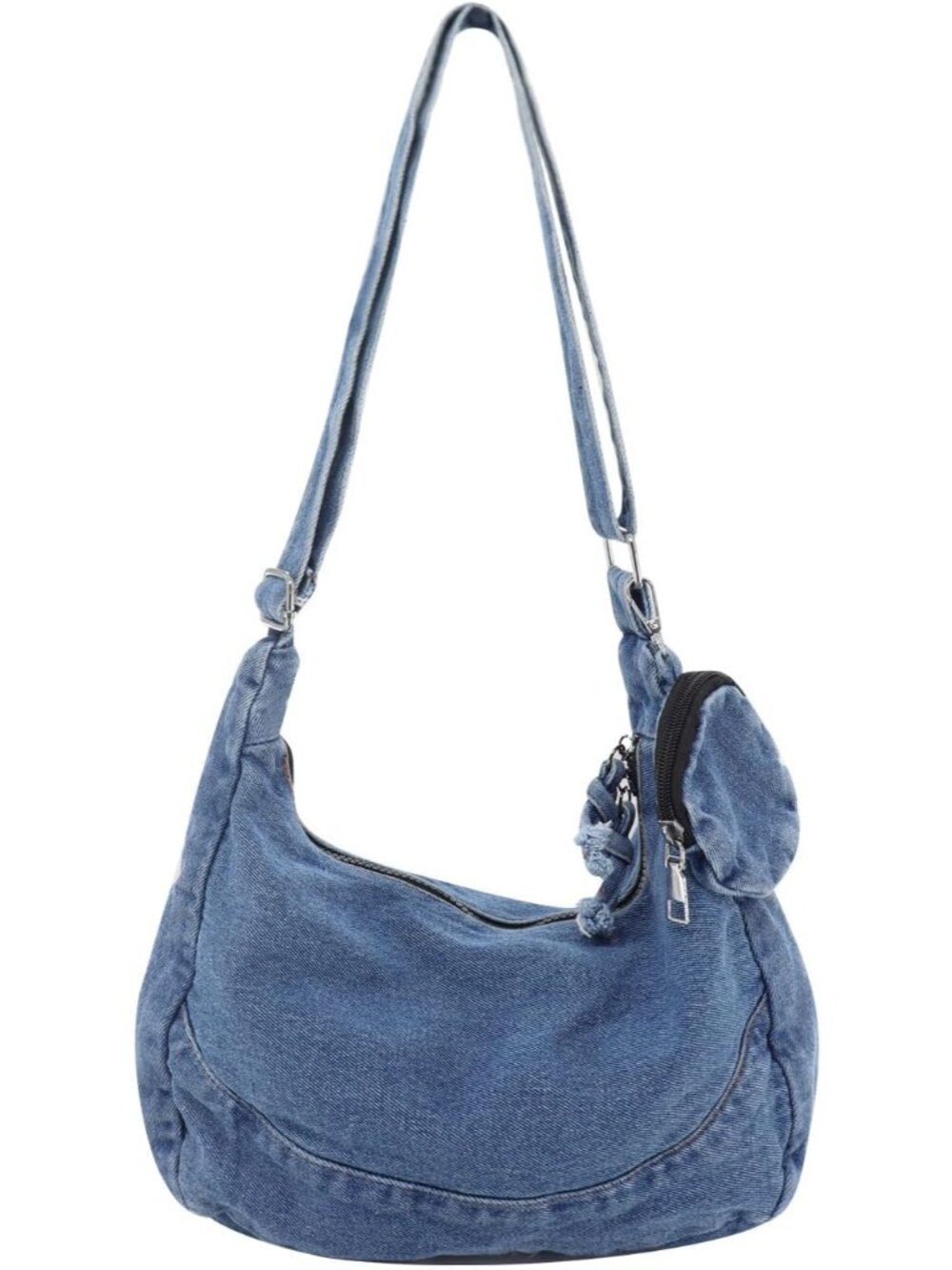 Denim Crossbody Bags for Women, Vintage Medium Denim Bag with Adjustable Shoulde
